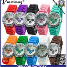 Yxl-318 Crazy Seller Wholesale Cheapest Geneva Brand Jelly Watch Candy Colors Ladies Quatch Geneva Fashion Silicone Watch Factory